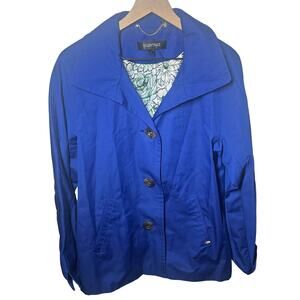 Ellen Tracy Royal Blue Rain Jacket Size Medium